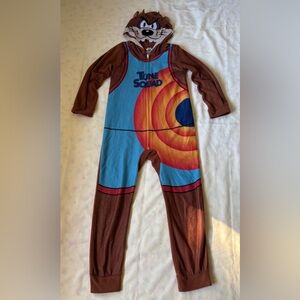 Space Jam Kids Tune Squad Footed Pajama - Blue and Brown size S